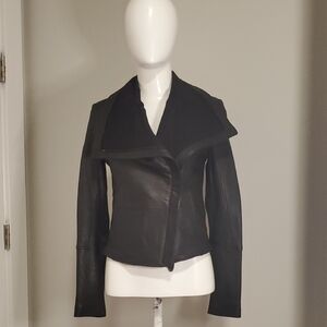 BCBGMaxAzria Fitted Black Leather Jacket